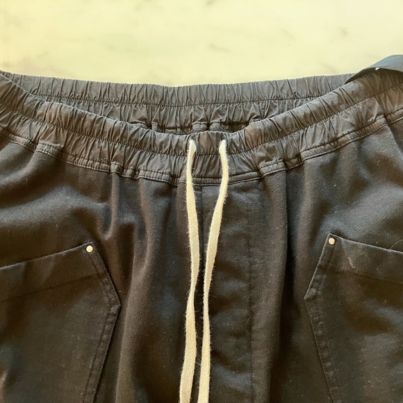Rick Owens DRKSHDW Black Cargo Drawstring Long Pants Size XXL 34-42 x 29 UNISEX - Picture 2 of 6